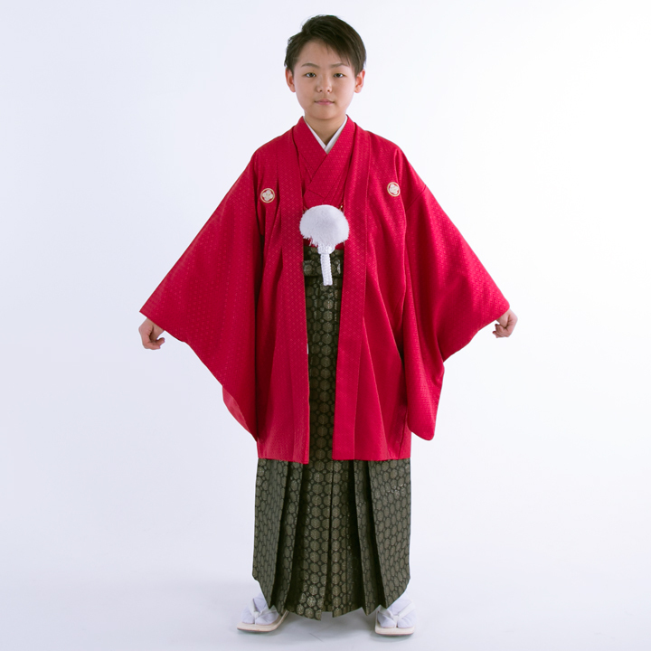 ベビー袴　黒×金 七五三 男の子 5歳 7歳 金刺繍紋入り 袴が選べる羽織袴セット