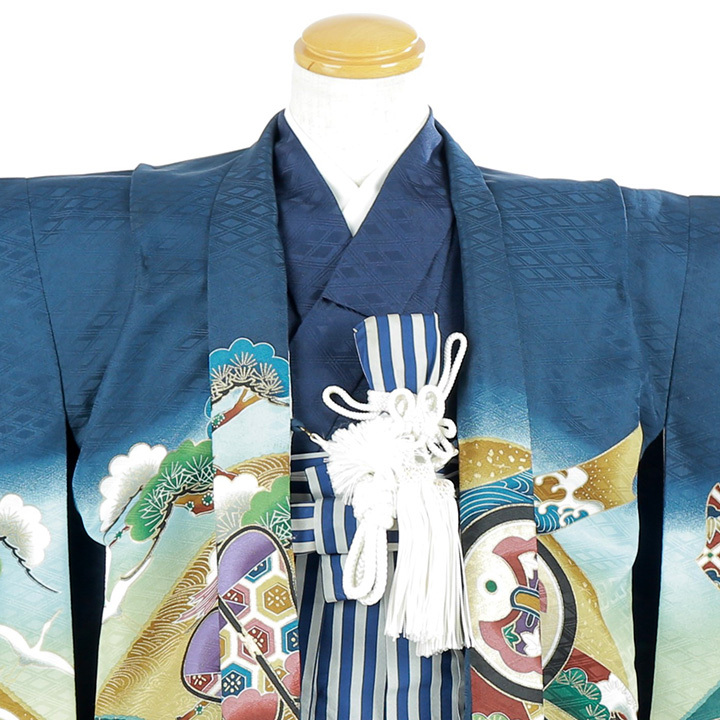 レンタル753着物 送料無料 フルセットレンタル 七五三羽織袴 F3230 三