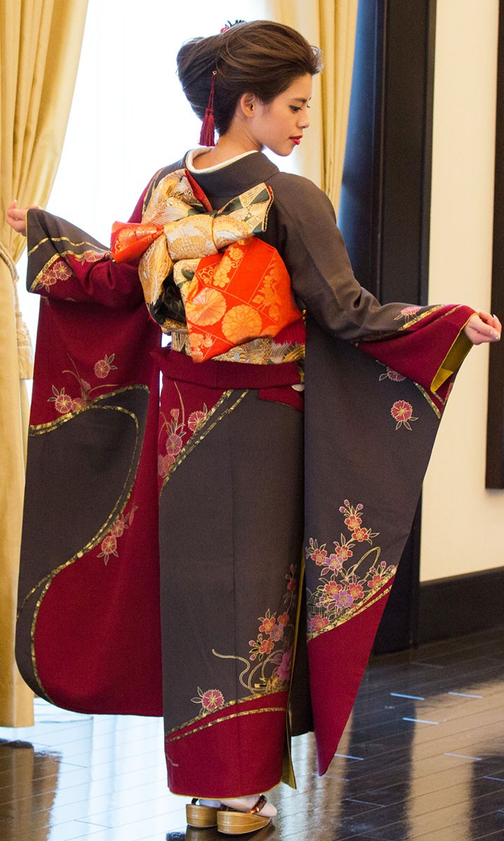 高級正絹 振袖レンタル 送料無料 FS-036 赤系 振袖 成人式 レンタル