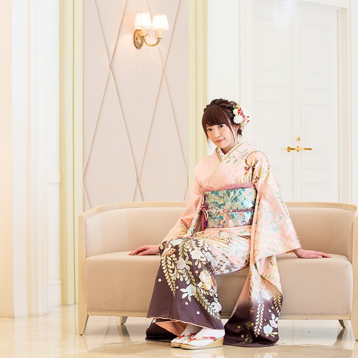 高級正絹 振袖レンタル 送料無料 FS-047 ピンク系 振袖 成人式
