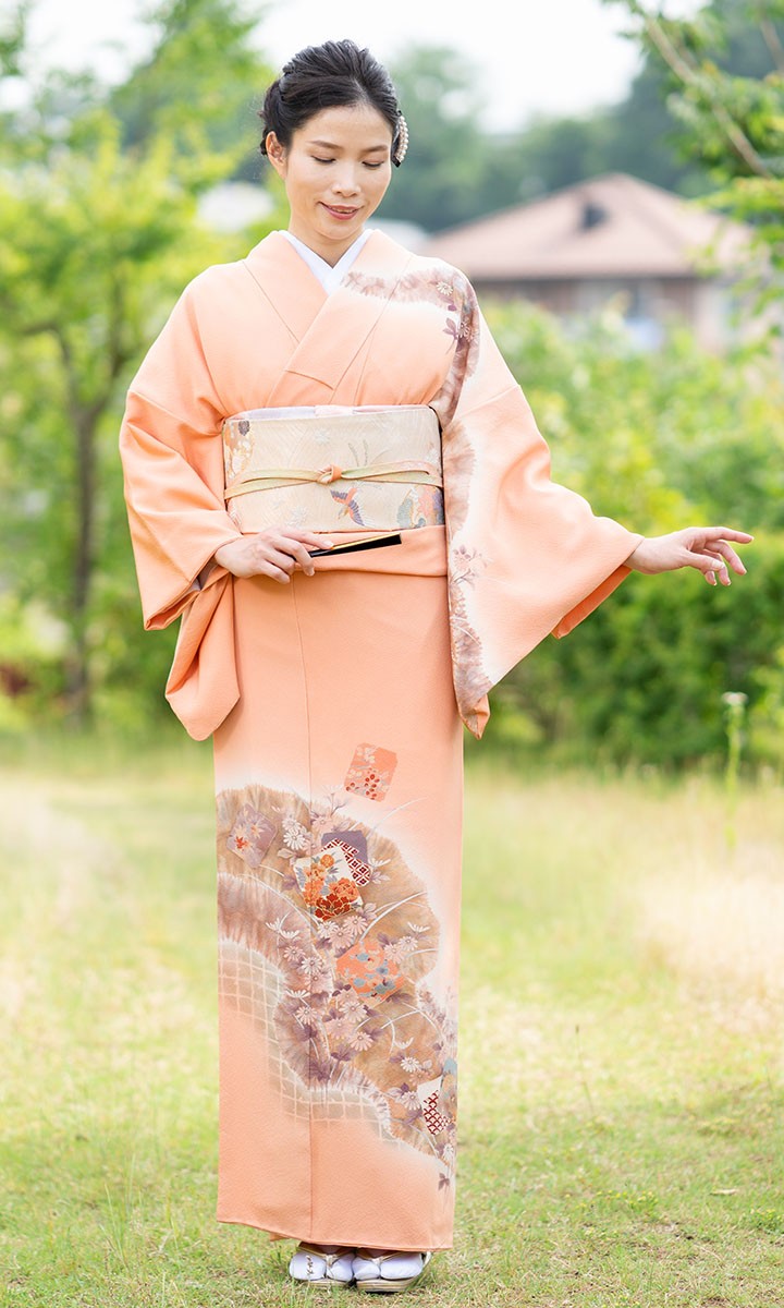 梅桜菖蒲藤萩楓菊 四季の花づくし 刺繍 仕付け糸付き 着物 最適な価格