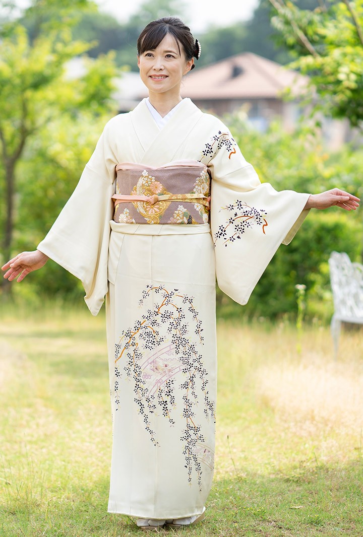 レンタル フルセット 高級正絹 訪問着 HO-FU322 女郎花色（おみなえし