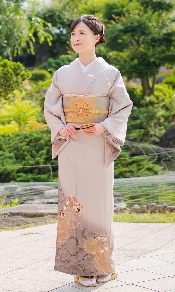 訪問着　フルセット　渡り鶴　バチ衿　松　海　金彩加工　着物　I2 楽天市場】【レンタル】高級正絹 訪問着 フルセットレンタル訪問着