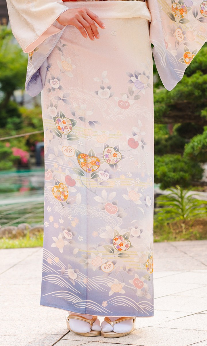レンタル フルセット 高級正絹 訪問着 レンタル HO-MI101 桜色 橘 結婚 