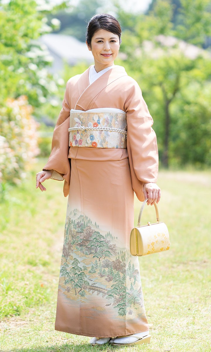 色留袖 ☆正絹 袷 茶色グラデーション 一つ紋 裄丈69cm 色留袖 ☆正絹 袷 茶色グラデーション 一つ紋 裄丈69cm