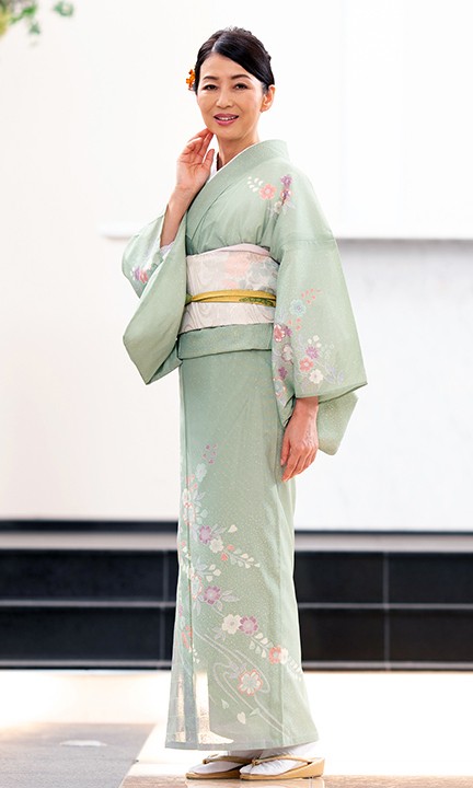 訪問着 絽3点フルセット563Aお宮参り結婚式 (絽　夏帯　帯揚げセット) roho-065-2.jpg