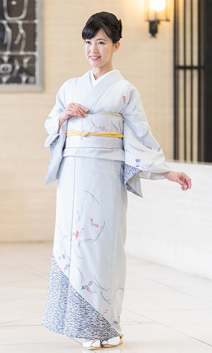 レンタル 夏用 絽 訪問着 フルセット 高級 ROHO-067 グレー 結婚式