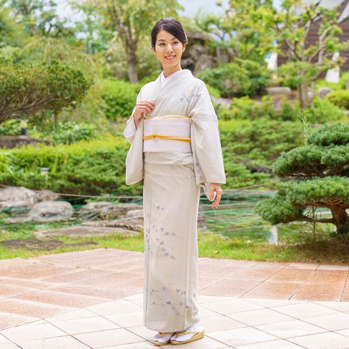 レンタル 夏用 絽 訪問着 フルセット 高級 ROHO-076 青白磁色 結婚式