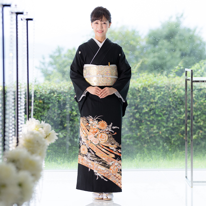 レンタル留袖 フルセット 高級正絹 留袖 レンタル 鼓・蔓帯文様 TS