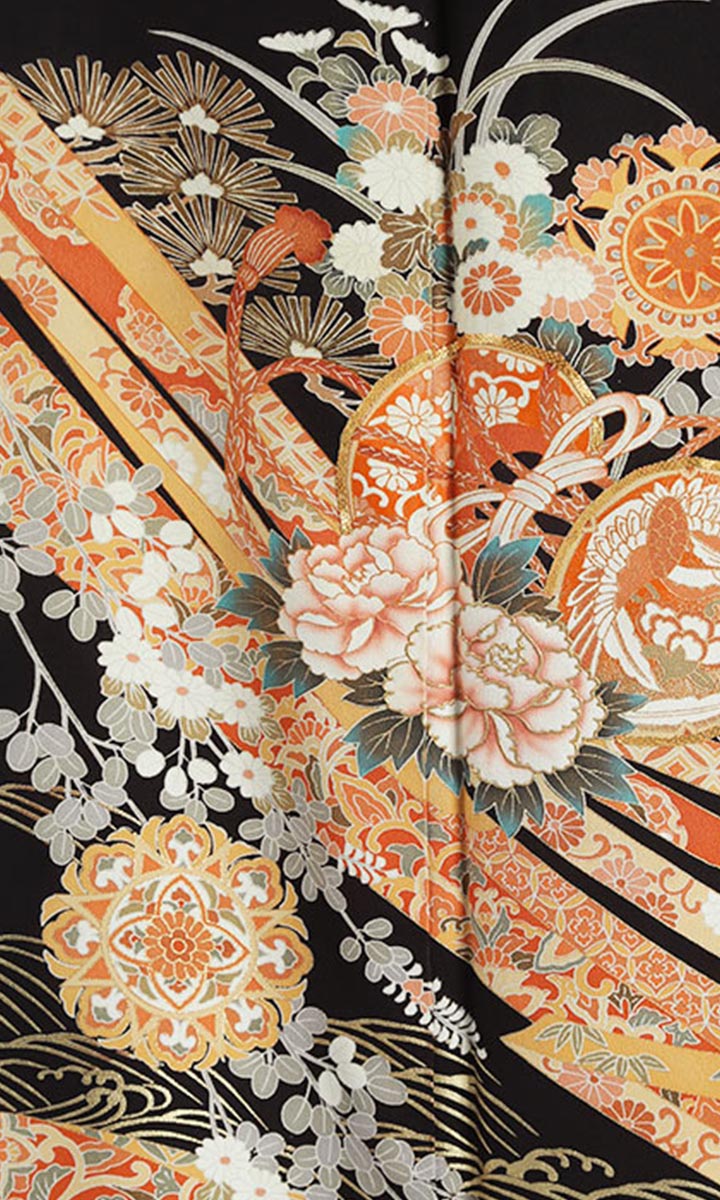 レンタル留袖 フルセット 高級正絹 留袖 レンタル 鼓・蔓帯文様 TS