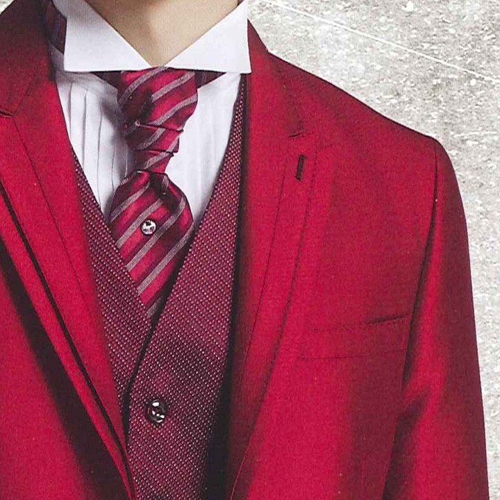 2020赤色の新型Vネックのロング結婚とタキシード