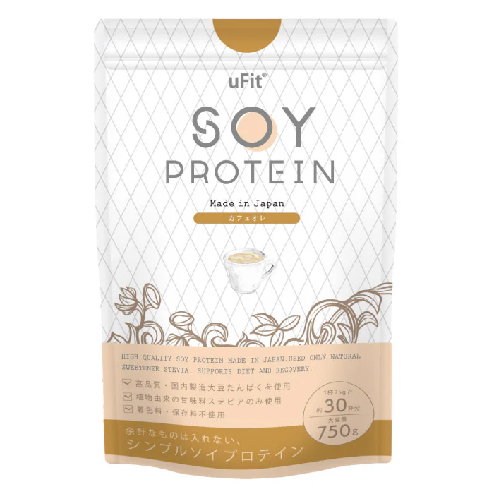 uFit Soy Protein ソイプロテイン 1.5kg 60食 無添加 人工甘味料不使用 ココア 抹茶 黒糖きな粉 カフェオレ ほうじ茶 プレーン 甘さ控えめ 溶けやすい 国内製造の画像