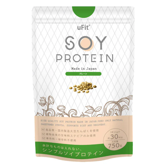 uFit Soy Protein ソイプロテイン 1.5kg 60食 無添加 人工甘味料不使用 ココア 抹茶 黒糖きな粉 カフェオレ ほうじ茶 プレーン 甘さ控えめ 溶けやすい 国内製造の画像