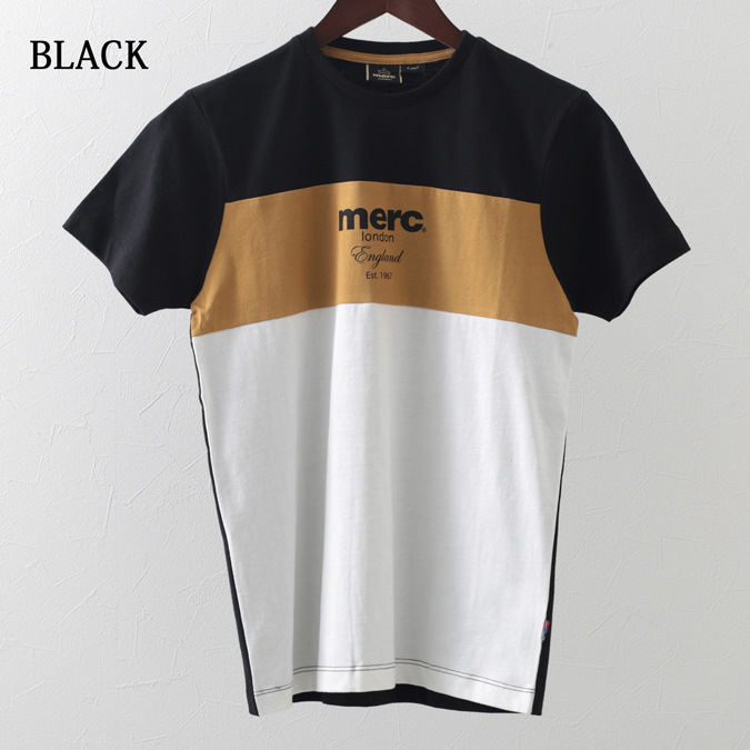 メルクロンドン メンズ Tシャツ Merc London カラーブロック ストライプ ボーダー ブラック ネイビー 2色 モッズファッション カーター ギフト トラッド｜ukclozest｜02