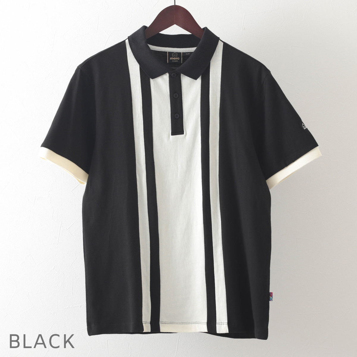 メルクロンドン メンズ ポロシャツ ポロ ニットカラー 2色 ブラック