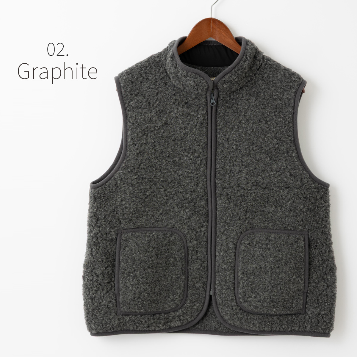 新品 COLDBREAKER ウールベスト COLD BREAKER｜ウールパイル ボア ジップ ベスト ジャケット 9302-fn