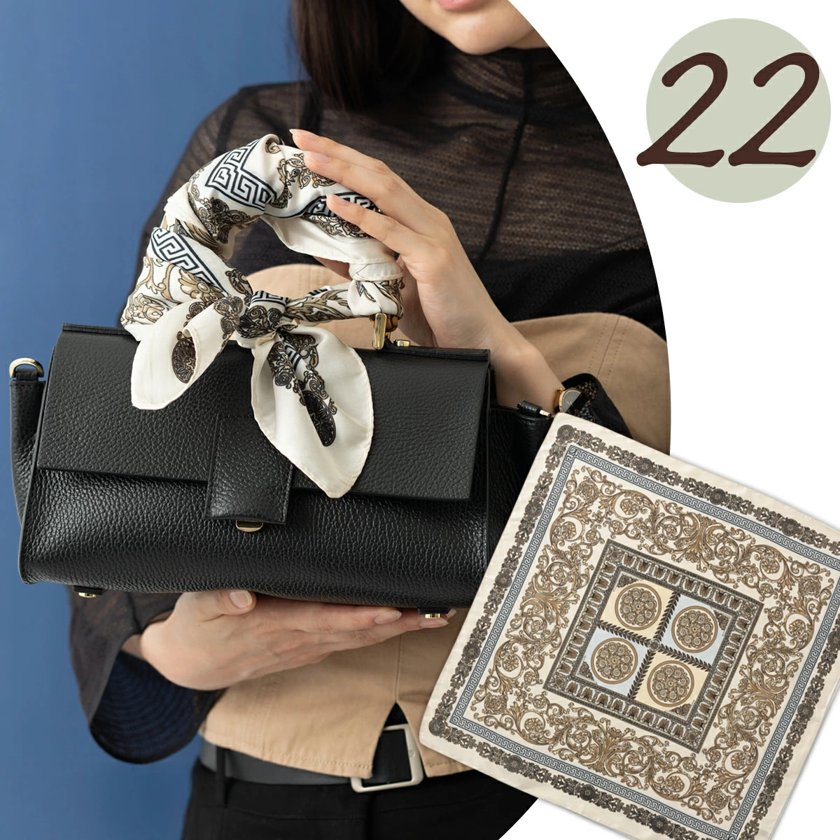 スカーフ 70x70cm SCARF レトロ フラワー ペイズリー アソート
