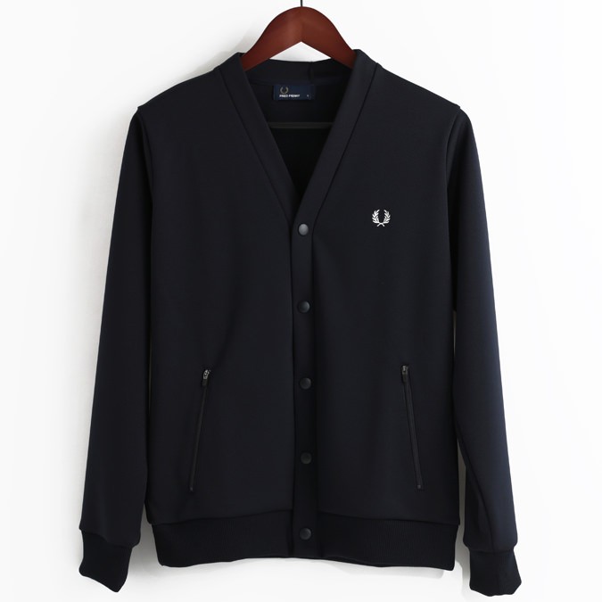 フレッドペリー Fred Perry ジャージカーディガン 2色 ブラック 