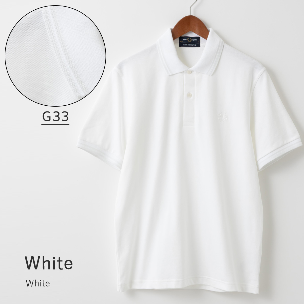 FRED PERRY（フレッドペリー） ポロシャツ Fred Perry M12 ホワイト