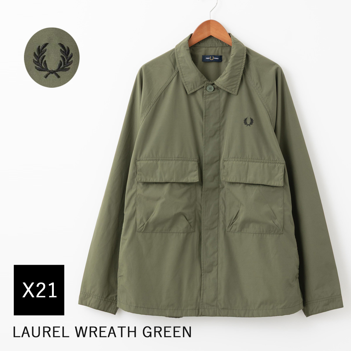FRED PERRY（フレッドペリー） ラグランユーティリティオーバーシャツ 