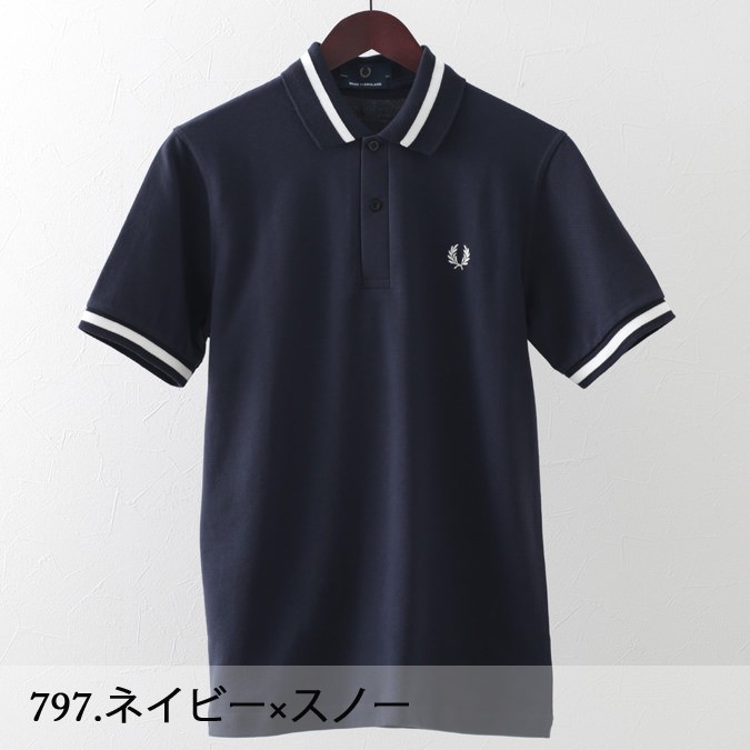 フレッドペリー メンズ ポロシャツ ポロ シングル ティップライン M2 Fred Perry 2色 ブラック ネイビー 英国製 Made in England 正規販売店