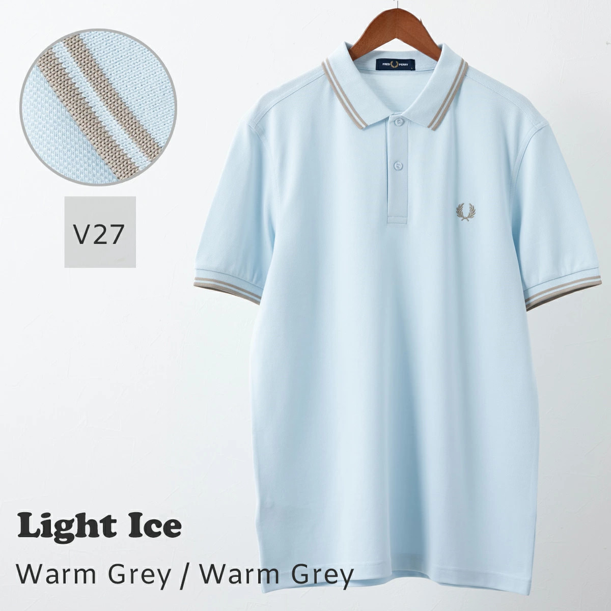 大人気　M3600 フレッドペリー　ポロシャツ　半袖　M ライトブルー　ホワイト FRED PERRY フレッドペリー ポロシャツ Twin Tipped Shirt M3600