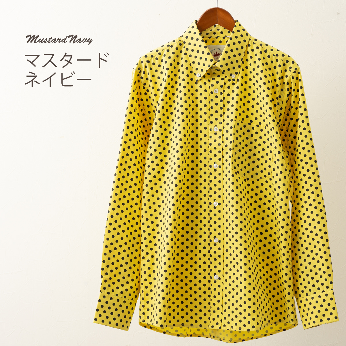 RELCO 長袖シャツ ポルカドット 水玉 レルコ レトロ ブラック