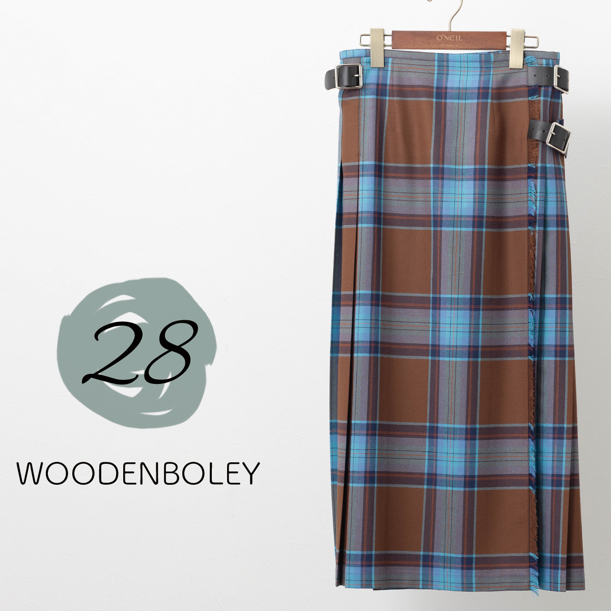 O'NEIL OF DUBLIN ウーステッドウール キルトスカート 83cm O'NEIL of DUBLIN（オニールオブダブリン） ロングスカート