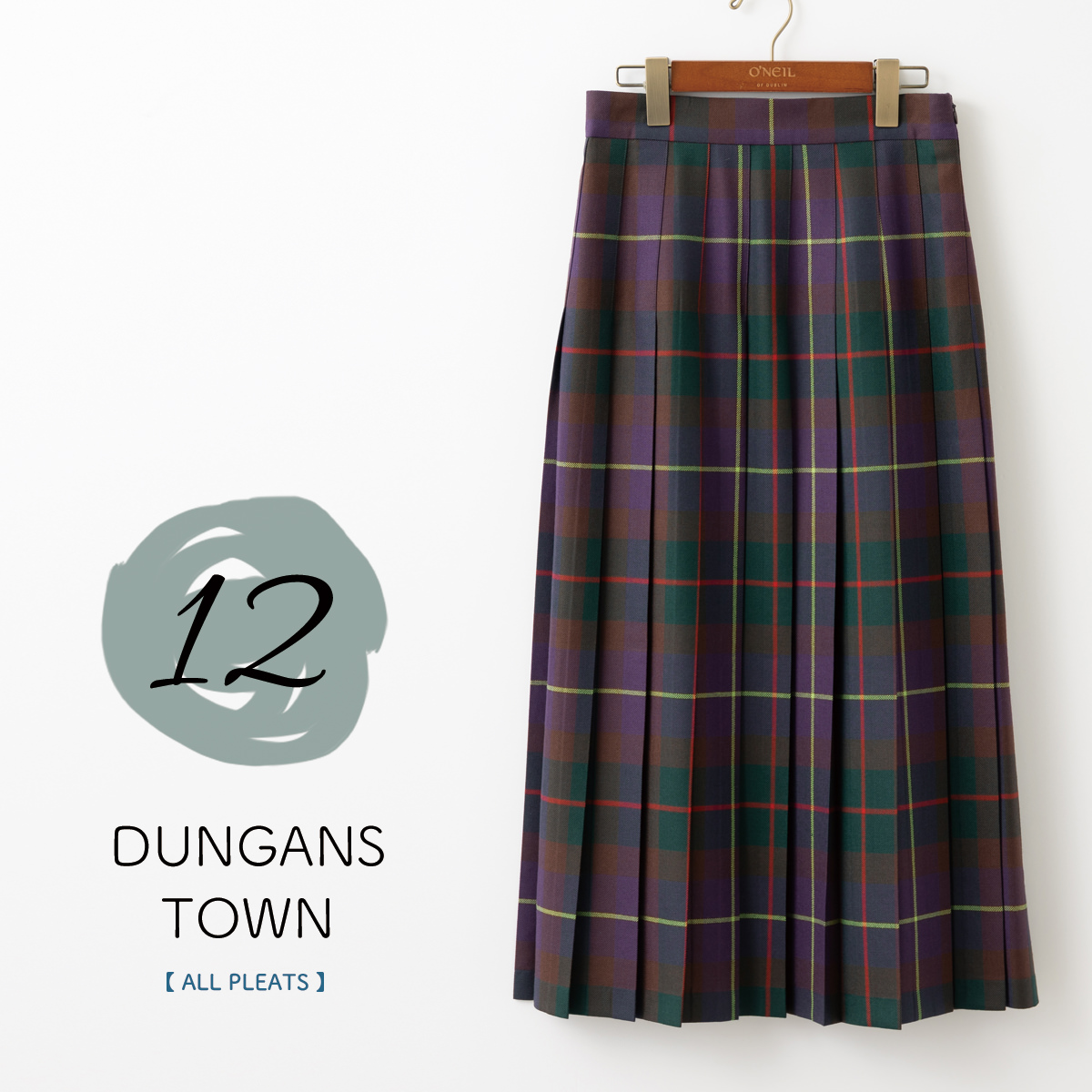 オニールオブダブリン プリーツスカート GB10 美品 O'NEIL of DUBLIN（オニールオブダブリン） 美品 ミモレ丈 プリーツ