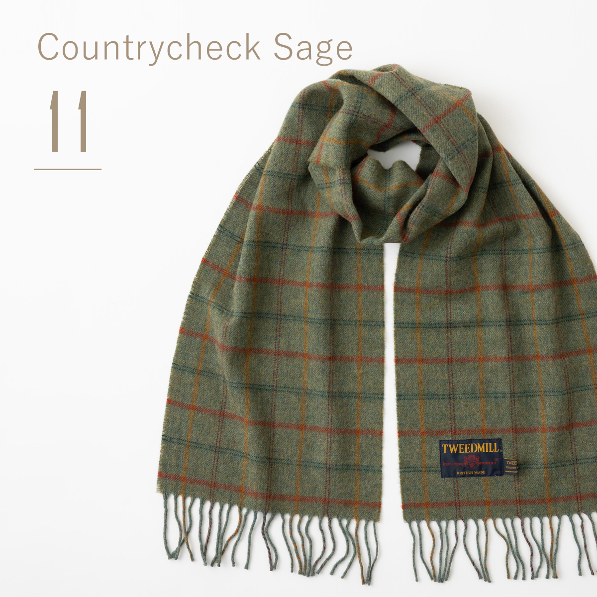 ツイードミル TWEEDMILL ラムズウール　マフラー　グレー　ブラウン TWEED MILL（ツイードミル） 【正規品】 TWEEDMILL Lambswool Blanket