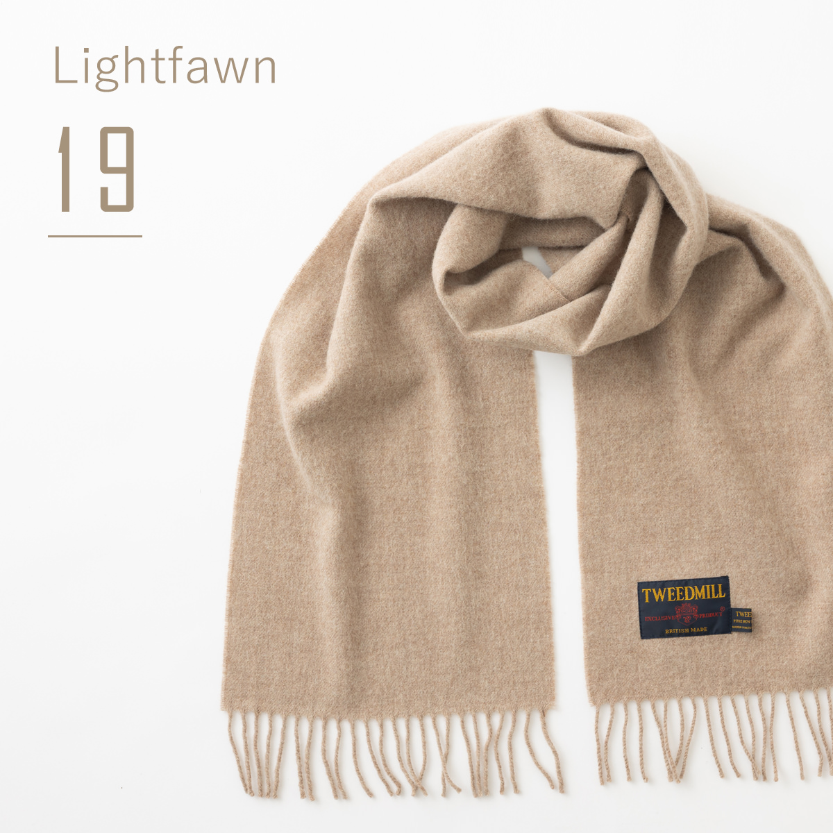 TWEEDMILL　ツイードミル　ラムウール　ストール　ベージュ TWEED MILL（ツイードミル） ラムウール マフラー 30×185cm スカーフ