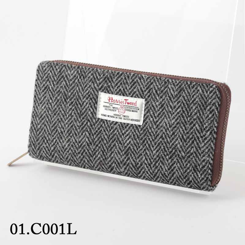 HARRIS TWEED（ハリスツイード） 100% 長財布 ラウンドファスナー