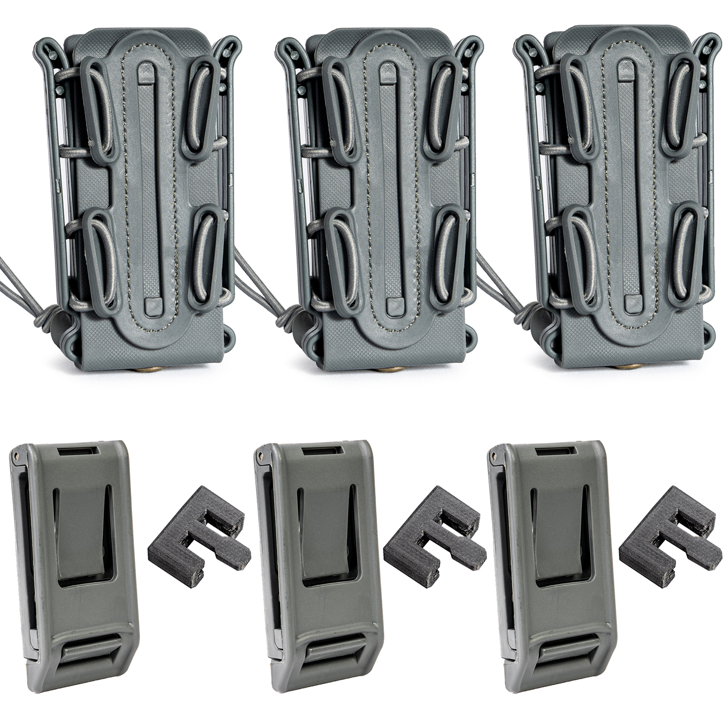 ハンドガン マガジンポーチ 3個セット 留具改良版 オープントップ