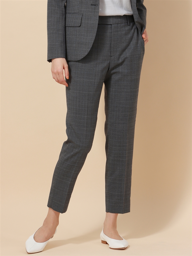 THE SUIT COMPANY she グレー チェックパンツスーツ38 - メルカリ 【ザ