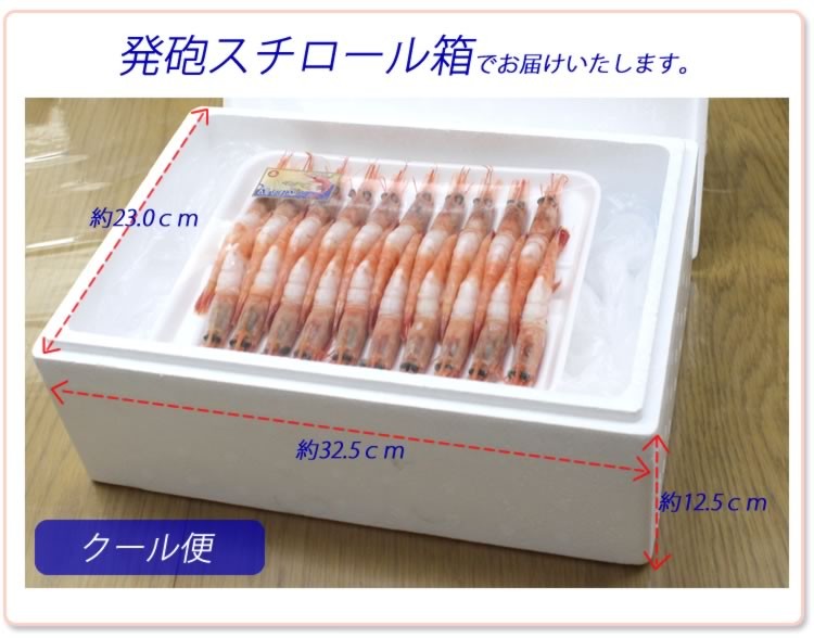 生食用 甘えび 有頭 中むき 2L(13.5〜14.5cm) 20尾入り×12P 甘エビ 海老 宮城県 東北 新鮮 人気