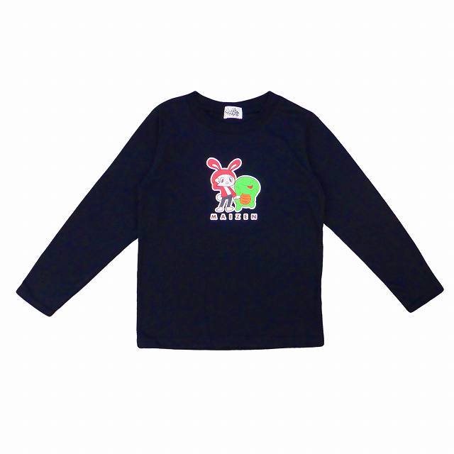 長袖Tシャツ まいぜんシスターズ 男の子 女の子 キッズ 胸プリント ホワイト ブラック 100 110 120【送料無料】  :J-K-PP9112-00-par:馬一商店 - 通販 - Yahoo!ショッピング