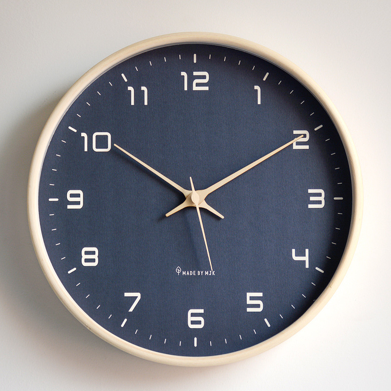 掛け時計　壁掛け時計　おしゃれ　オシャレ　モダン　見やすい　大きい　30cm　紺　白　木製　ウォールクロック　北欧　スイープセコンド｜umebachi｜02