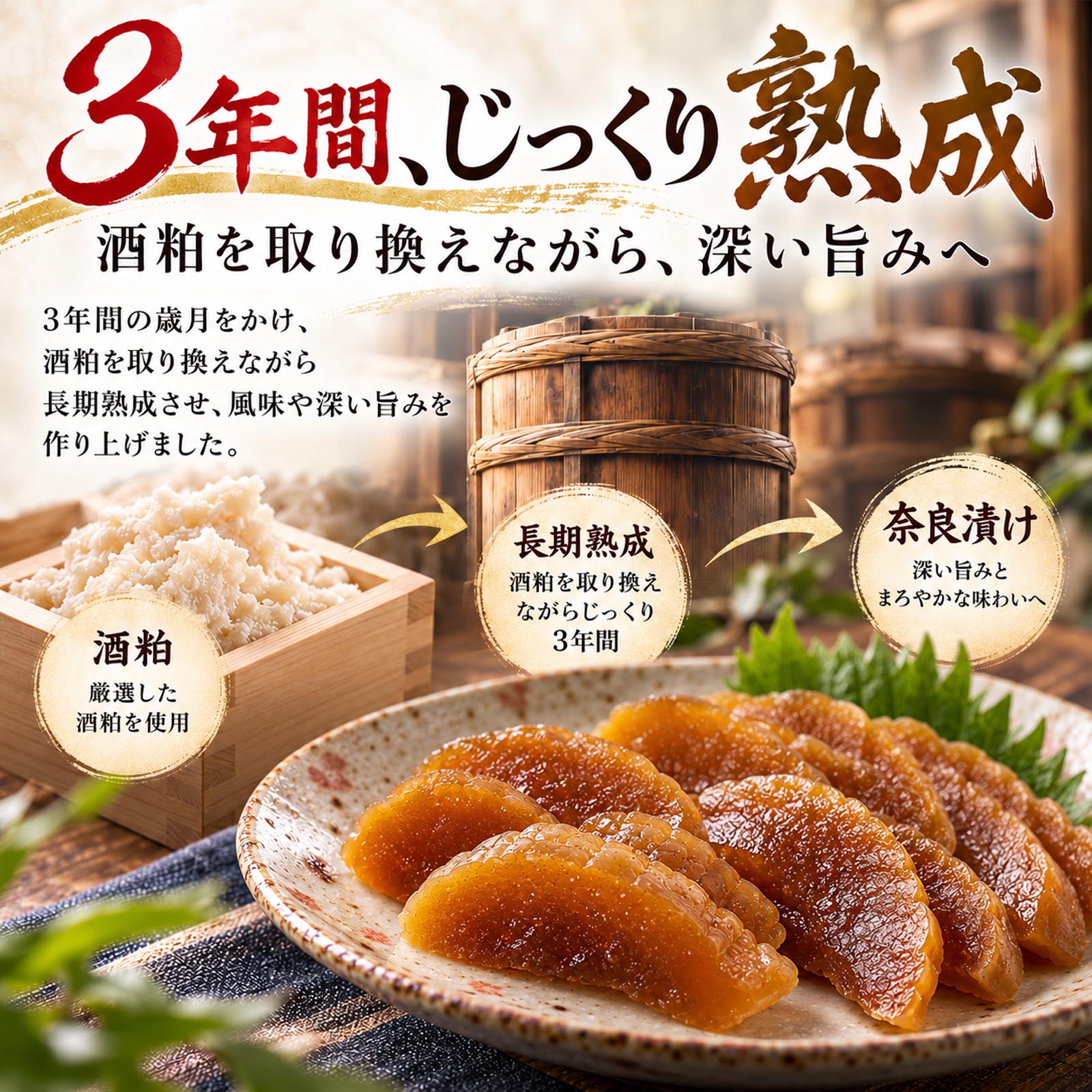 漬物 国産 奈良漬 長期熟成 吟醸酒粕仕込み 国産うり使用 1本約 230g