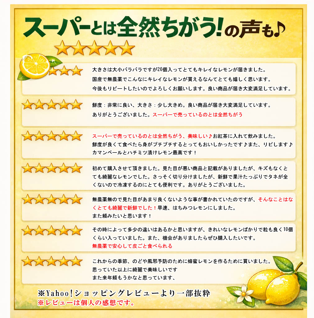 国産無農薬レモン レビュー