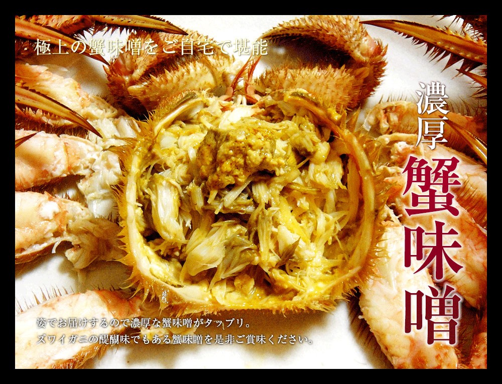 蟹味噌たっぷり！北海道産極上毛蟹500g×2匹！ズワイガニ