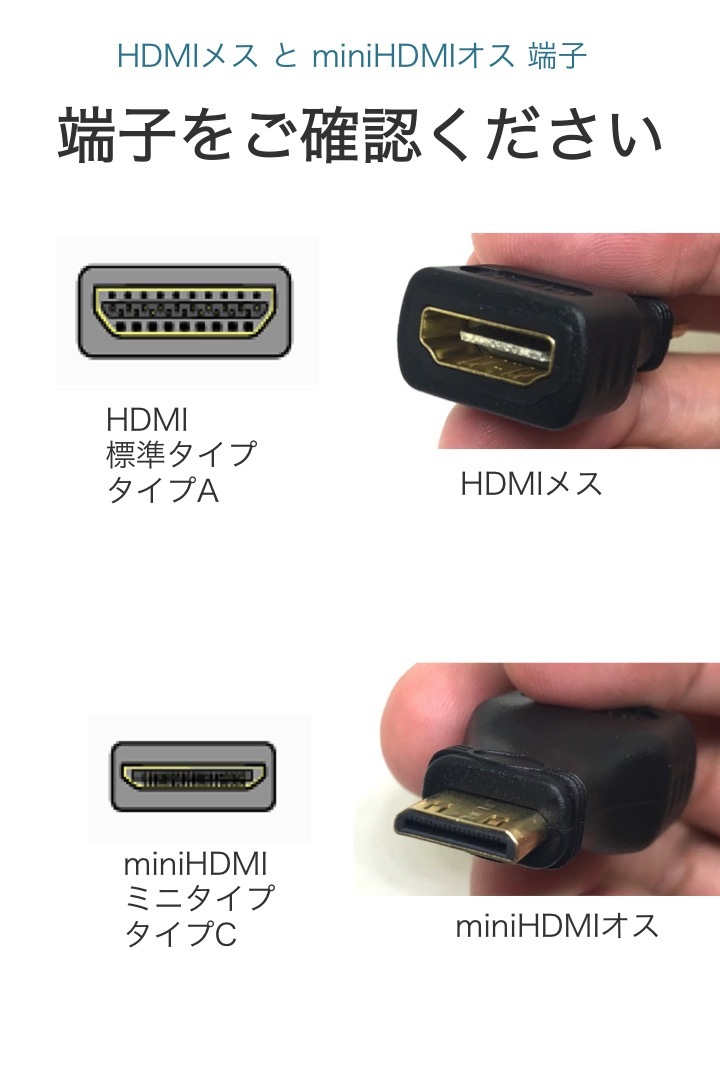 着後レビューで 送料無料 HDMI コネクタ ミニHDMI 変換 アダプタ ビデオ カメラ テレビ 黒
