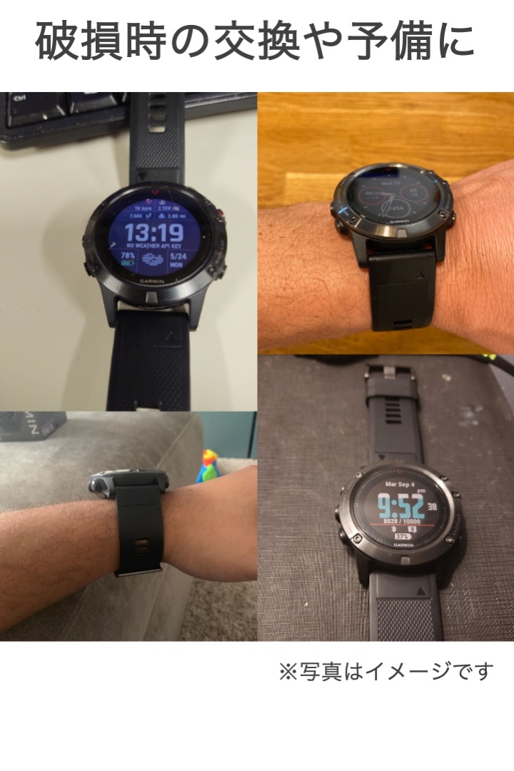 Garmin fenix 交換バンド 22mm 黒 シリコン 防水 互換 Fenix 5 / Fenix 