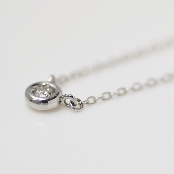 ネックレス ダイヤモンド 0.05ct 雫 sizuku ペンダント アズキチェーン