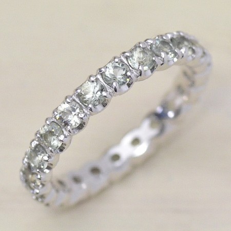 指輪 フルエタニティリング グリーンサファイア ゴールド K18