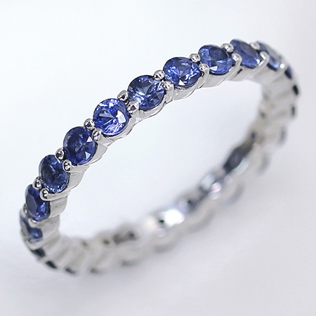指輪 フルエタニティリング ブルーサファイア 1.8ct PT900・K18・K10