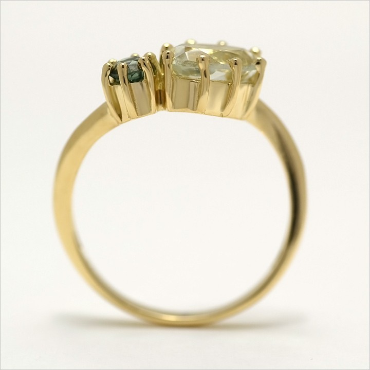 指輪 リング グリーンアメシスト グリーントルマリン PT900・K18・K10