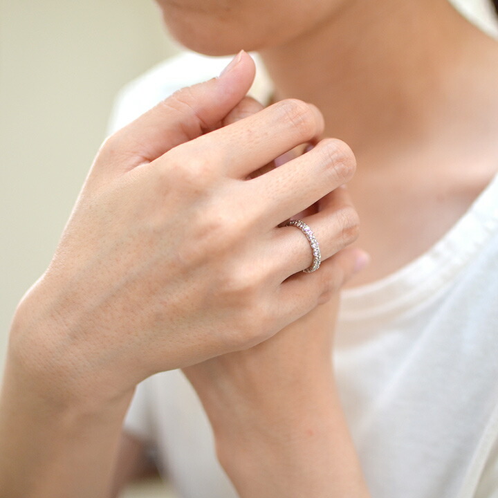 指輪 フルエタニティリング ダイヤモンド 0.8ct シルバー925