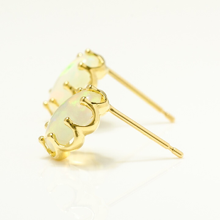 K18オパールピアス　18金　10月誕生石　スタッド　ミニピアス スタッドピアス オパール ゴールド K18 10月誕生石 プレゼント