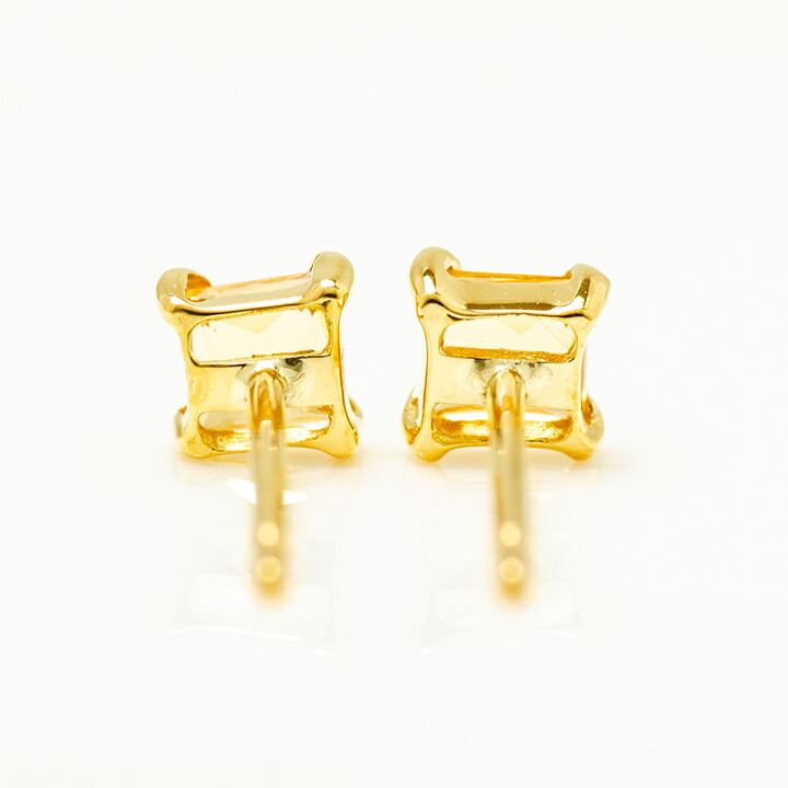 スタッドピアス イエローサファイア quadoro ゴールド K18 レディース