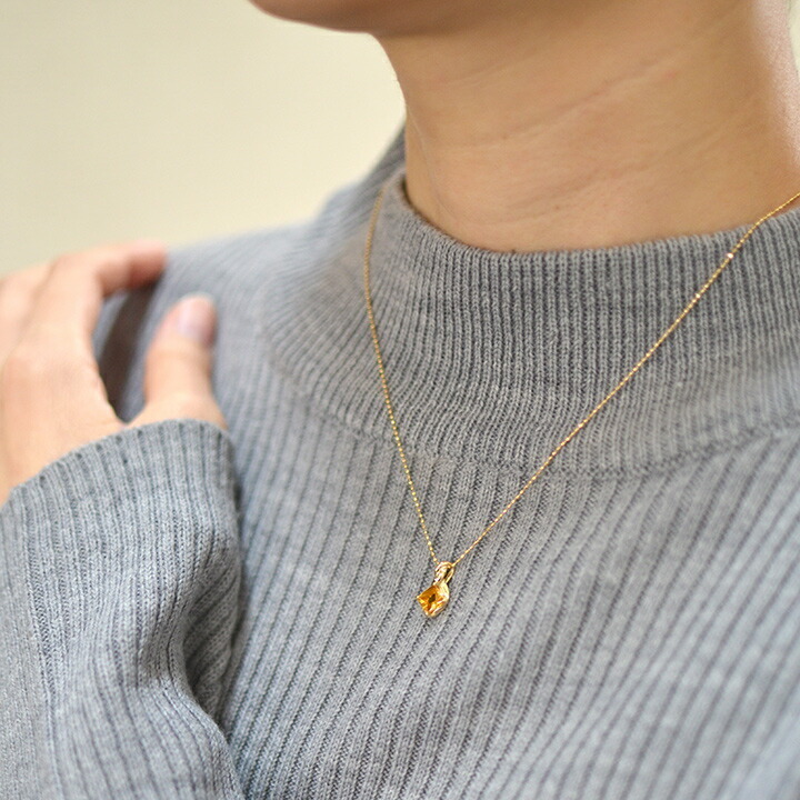 ペンダントトップ シトリン liana ゴールド K18 11月誕生石